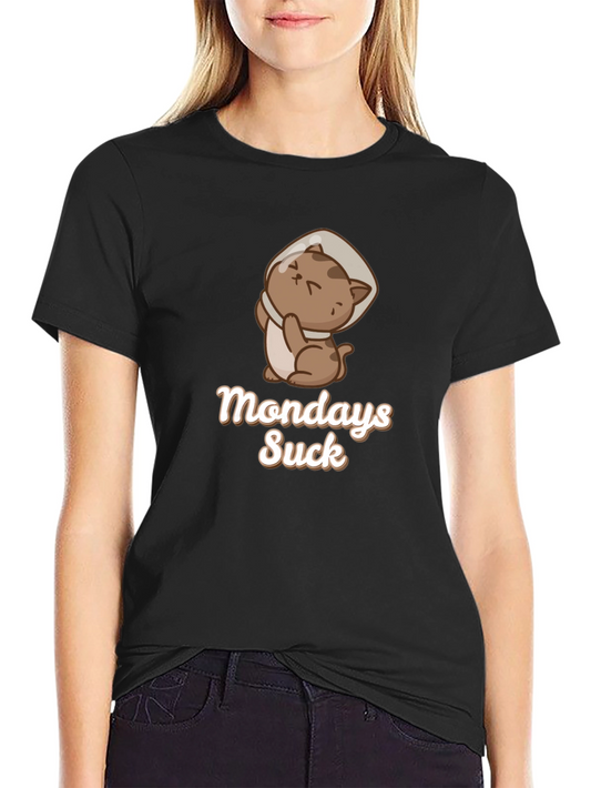 Mondays Suck Funny Cat Cone T-Shirt