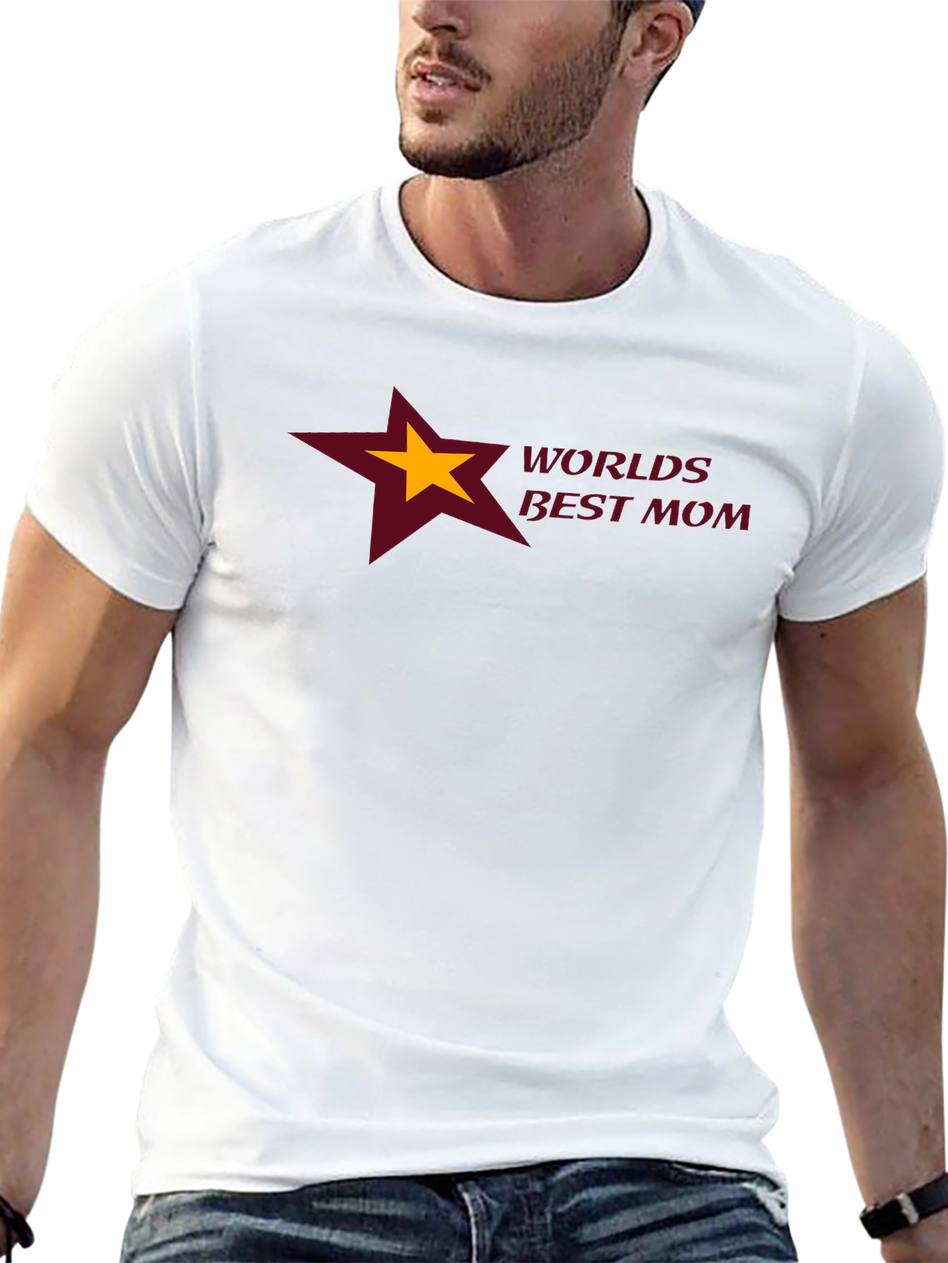 Worlds Best Mom T-Shirt - Star Design