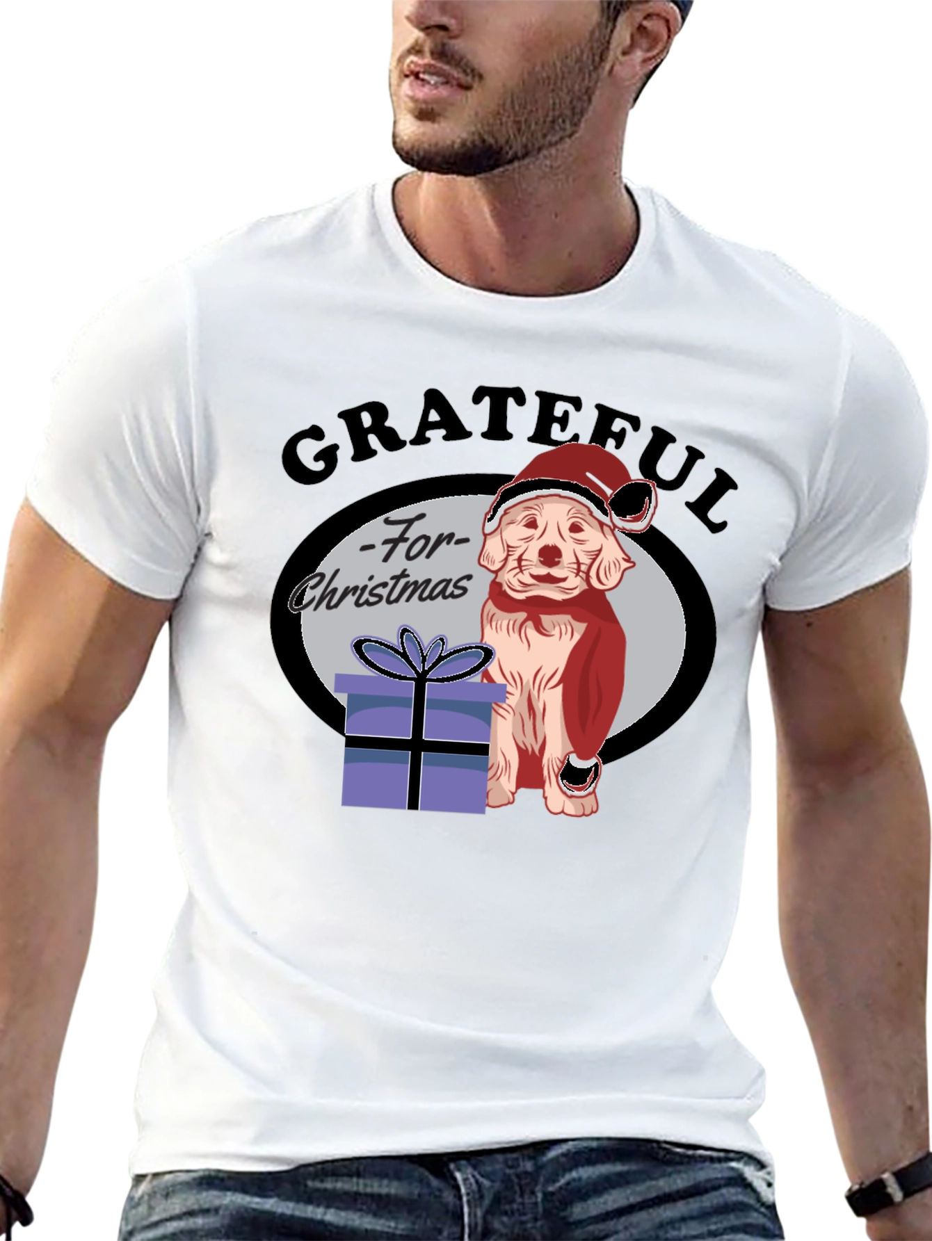 Grateful For Christmas Dog T-Shirt