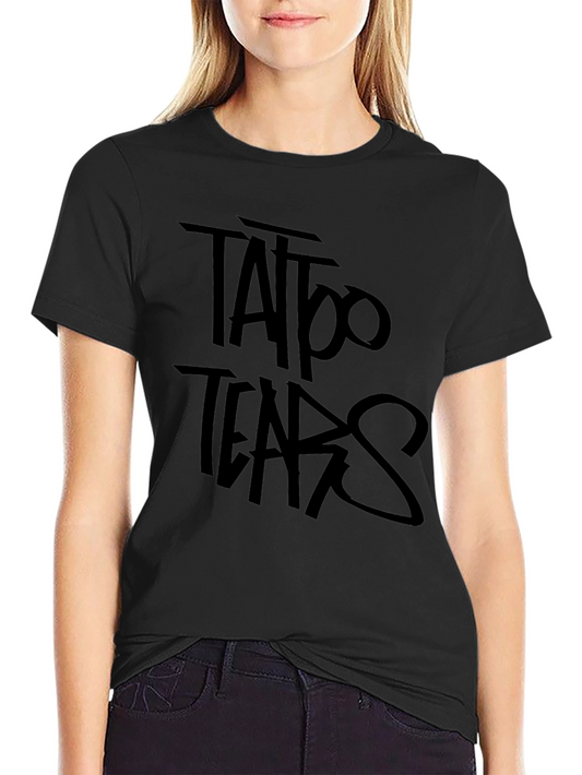 Tattoo Tears Black Graphic Tee - Edgy Style