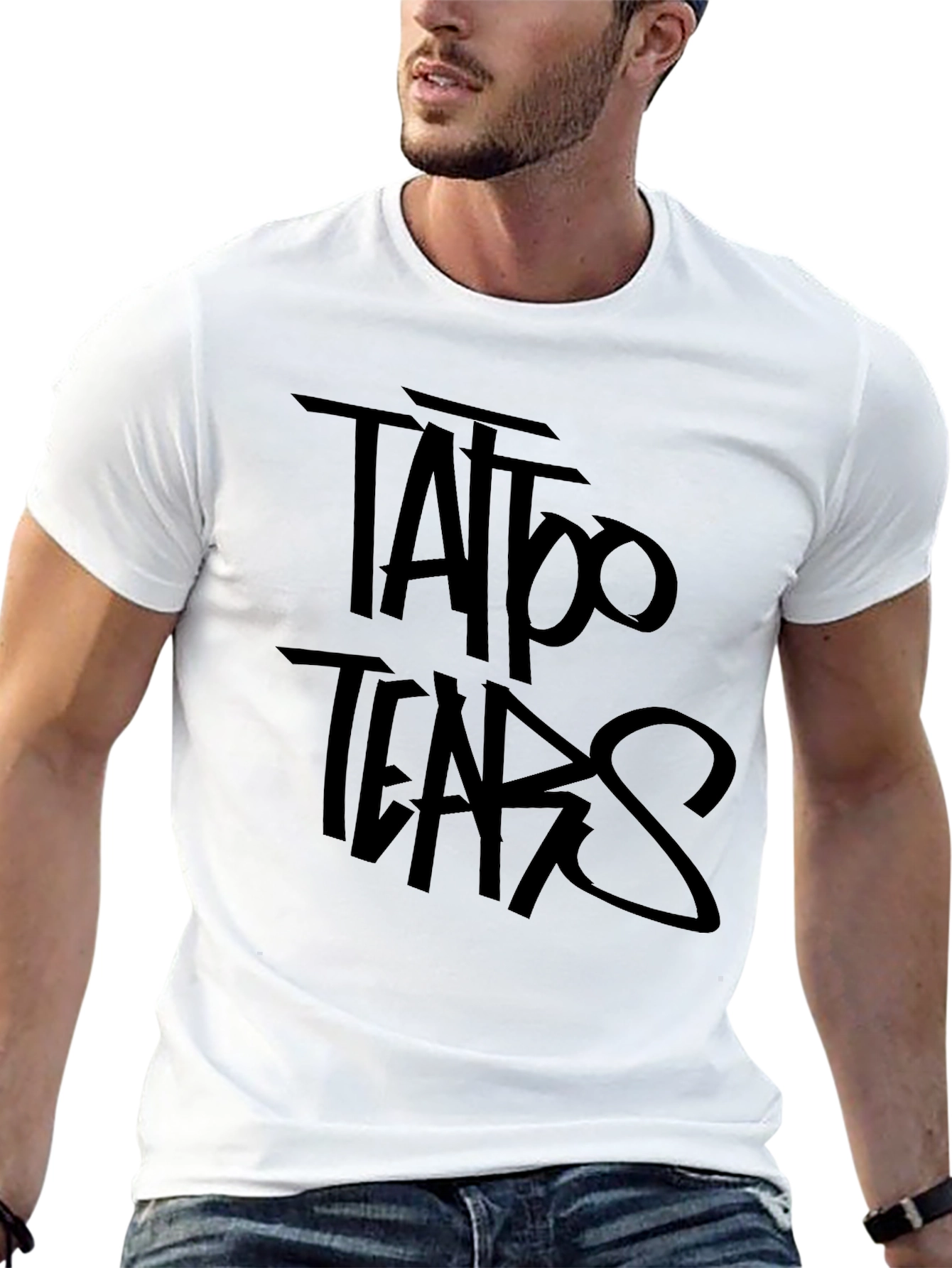 Tattoo Tears Black Graphic Tee - Edgy Style