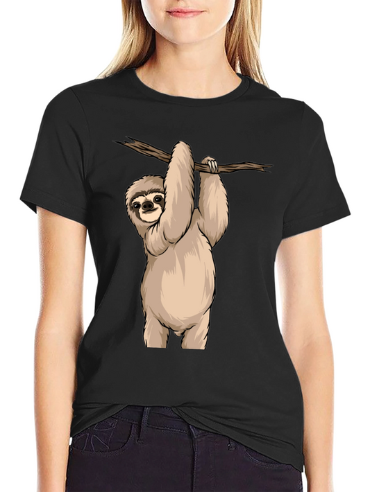Sloth Hanging on Branch Graphic T-Shirt