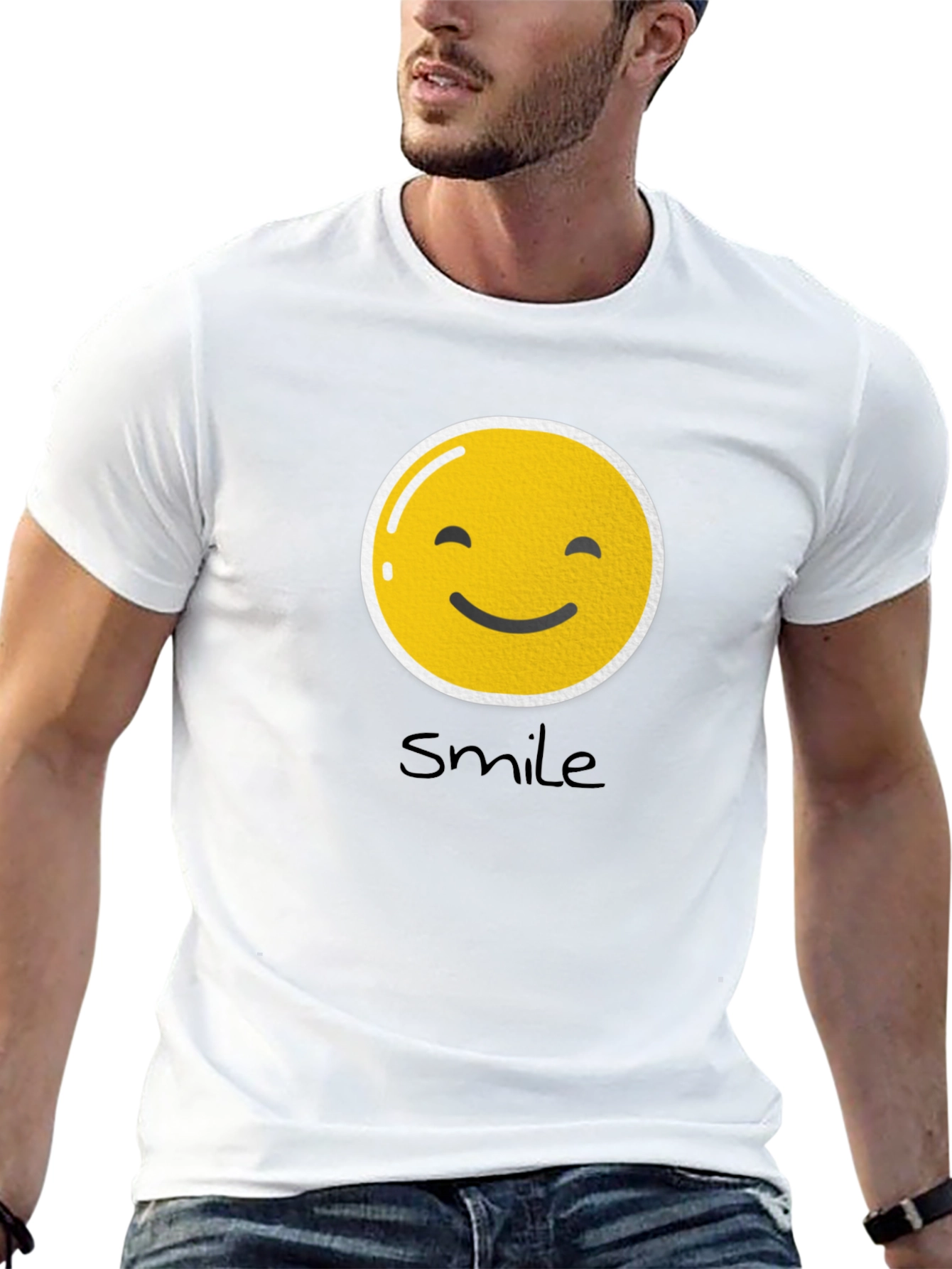 Smile Emoji Graphic Black T-Shirt