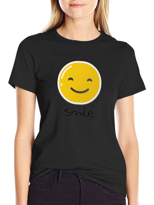 Smile Emoji Graphic Black T-Shirt