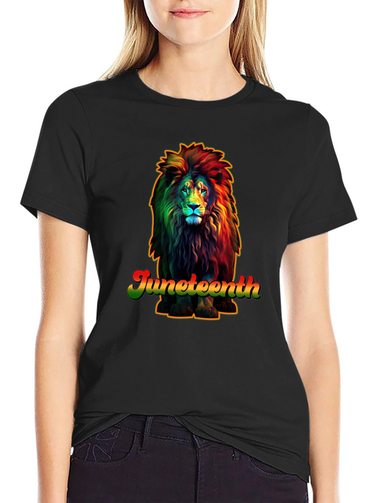Juneteenth Lion Graphic T-Shirt - Celebrate Freedom!