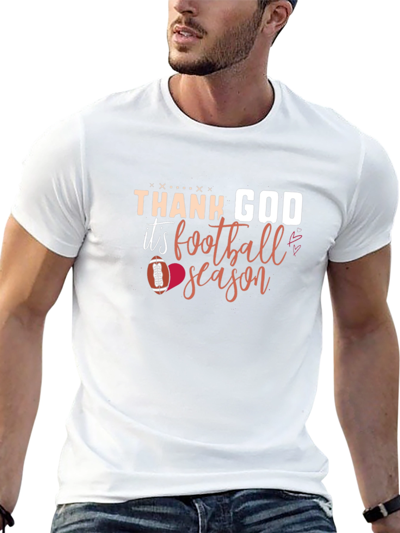 Thank God Its Football Season Black T-Shirt