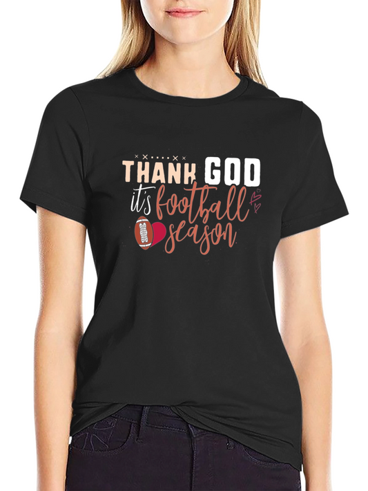 Thank God Its Football Season Black T-Shirt