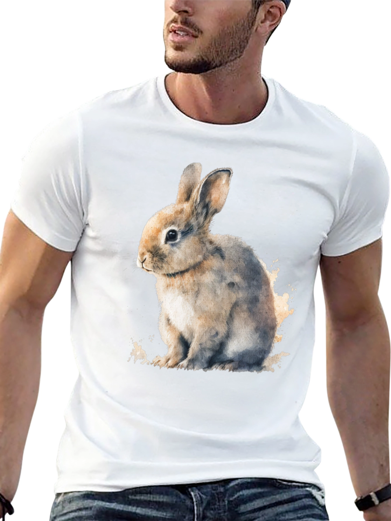 Cute Bunny Black T-Shirt - Soft and Comfortable