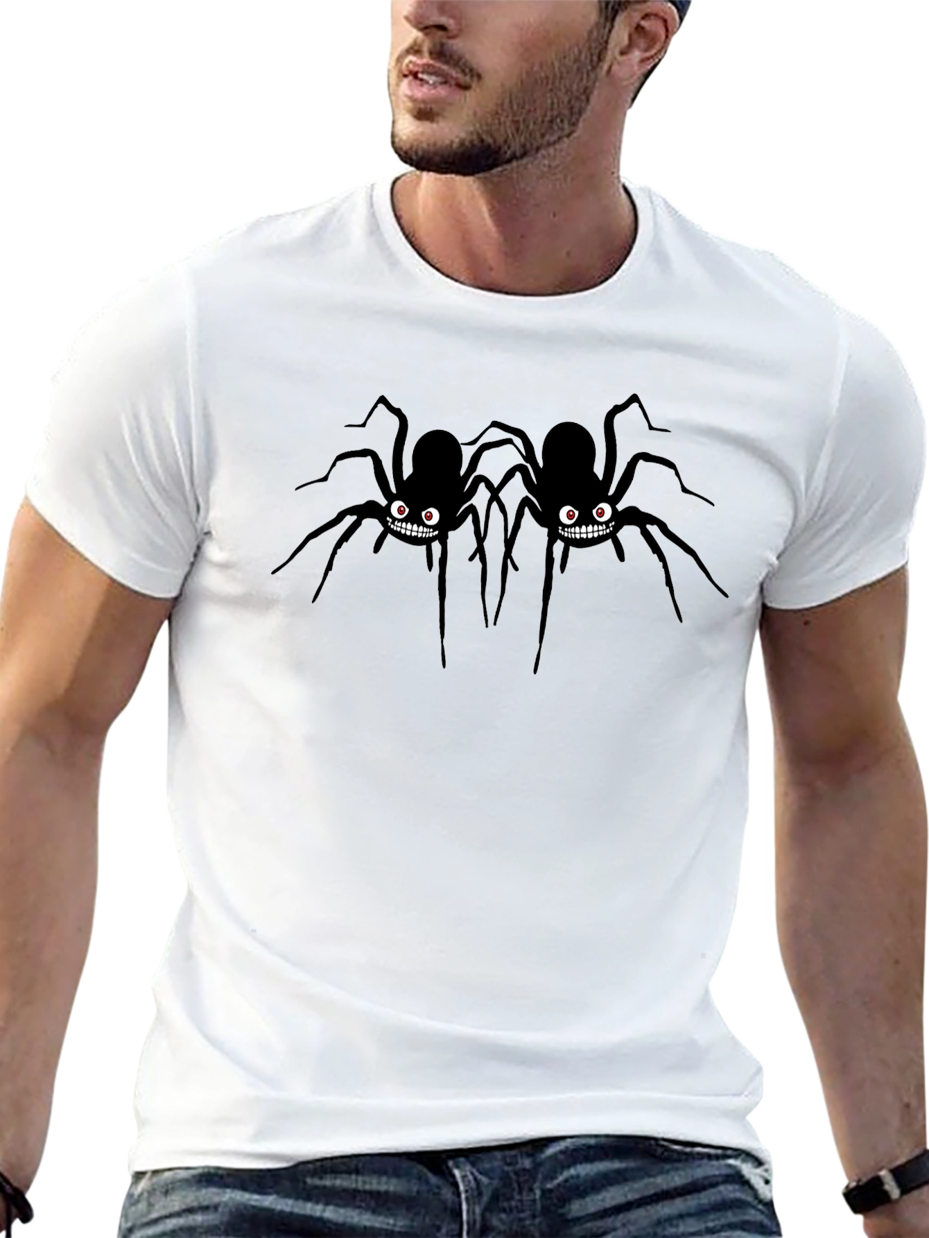 Creepy Spider Graphic Tee - Halloween Ready