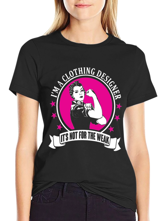 Clothing Designer Strong Woman Black T-Shirt