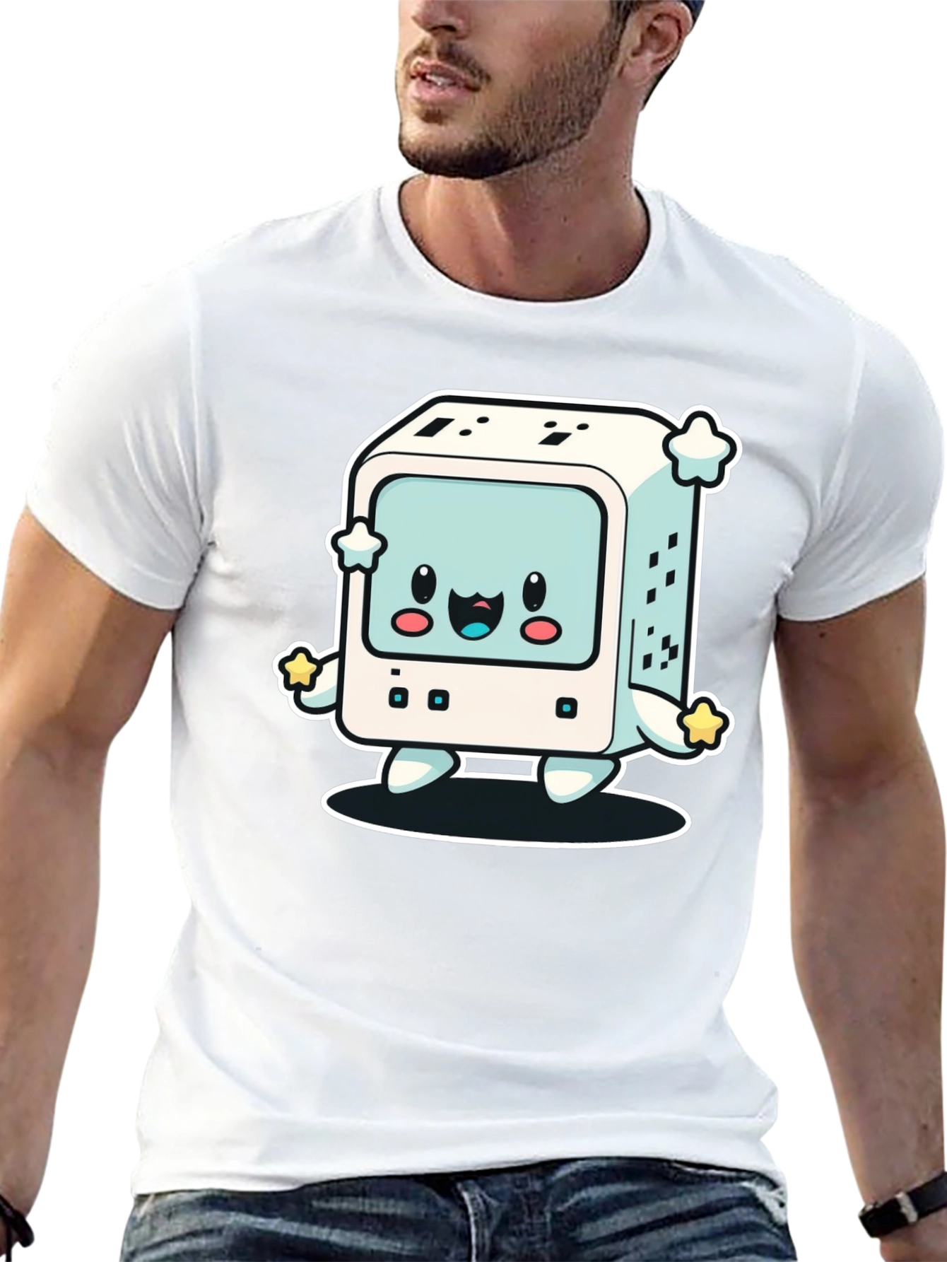 Kawaii Computer T-Shirt - Retro Gaming Style