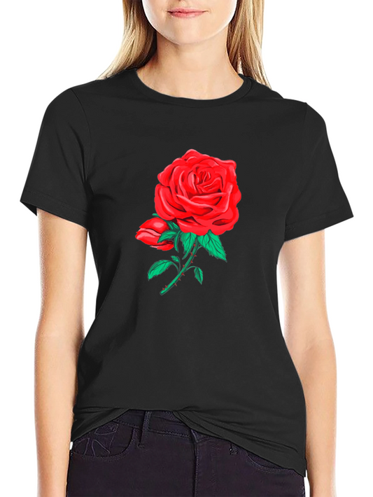 Rose Graphic Black T-Shirt