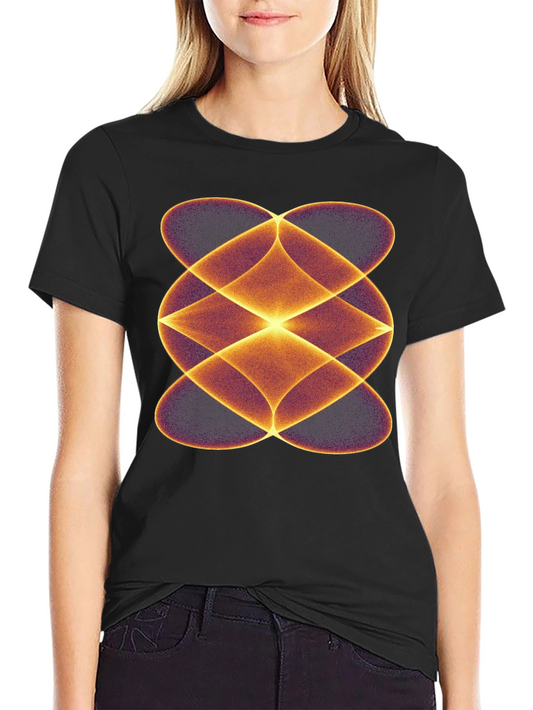Geometric Optical Illusion Graphic Tee - Soft Black Cotton T-Shirt
