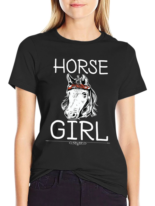 Horse Girl Graphic T-Shirt - Black Cotton Tee