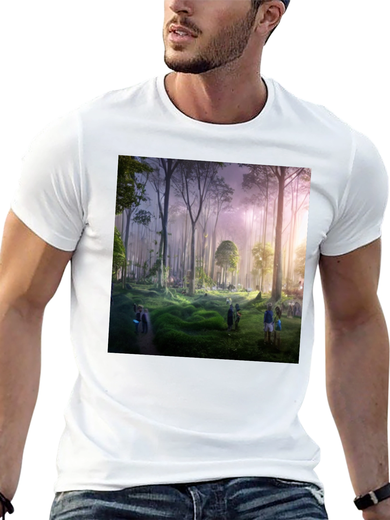Forest Scene Black Graphic Tee