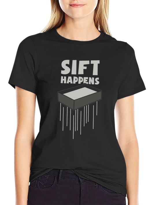 Sift Happens Black Graphic Tee