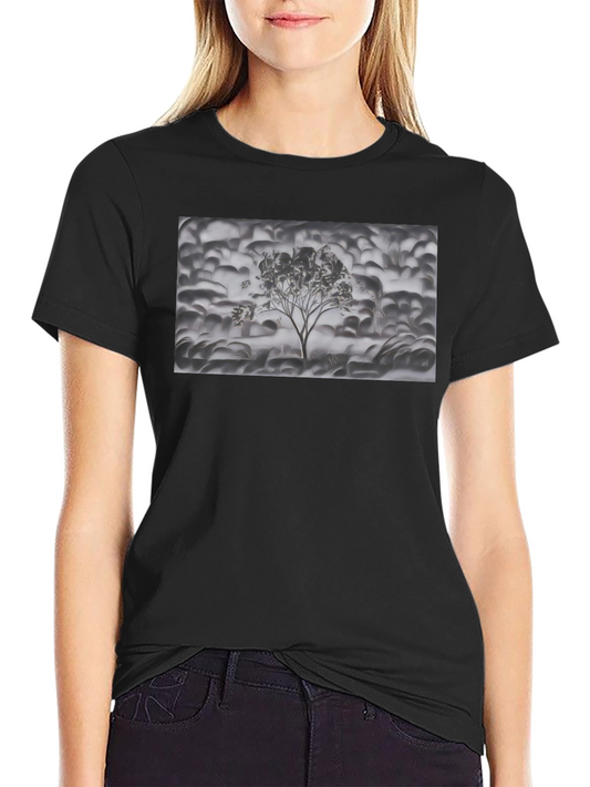 Monochrome Tree Graphic Tee - Stylish Casual Wear