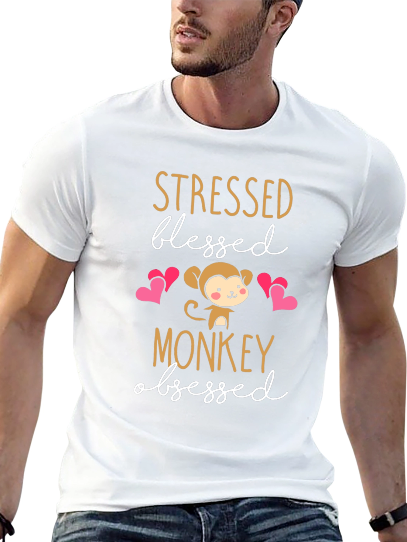 Stressed Blessed Monkey Obsessed T-Shirt