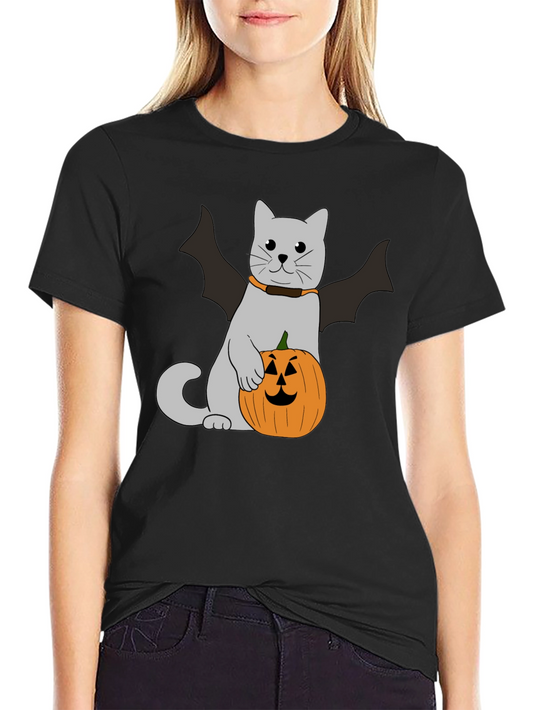 Halloween Cat Bat T-Shirt