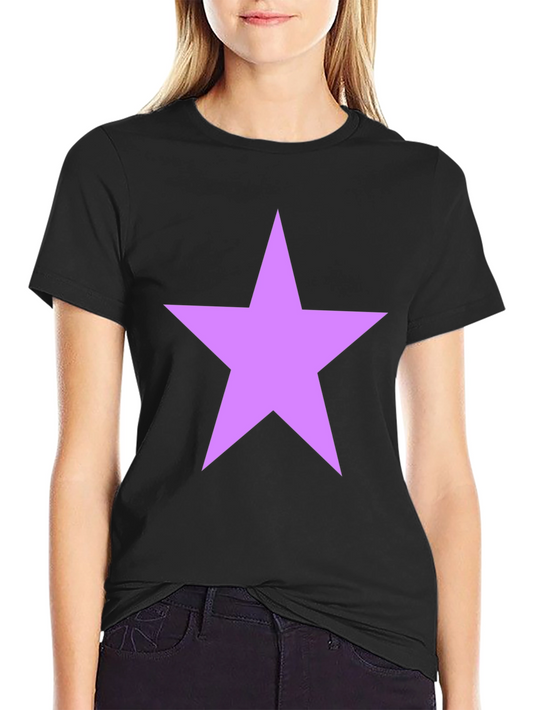 Star Graphic Tee - Black Cotton Blend Shirt