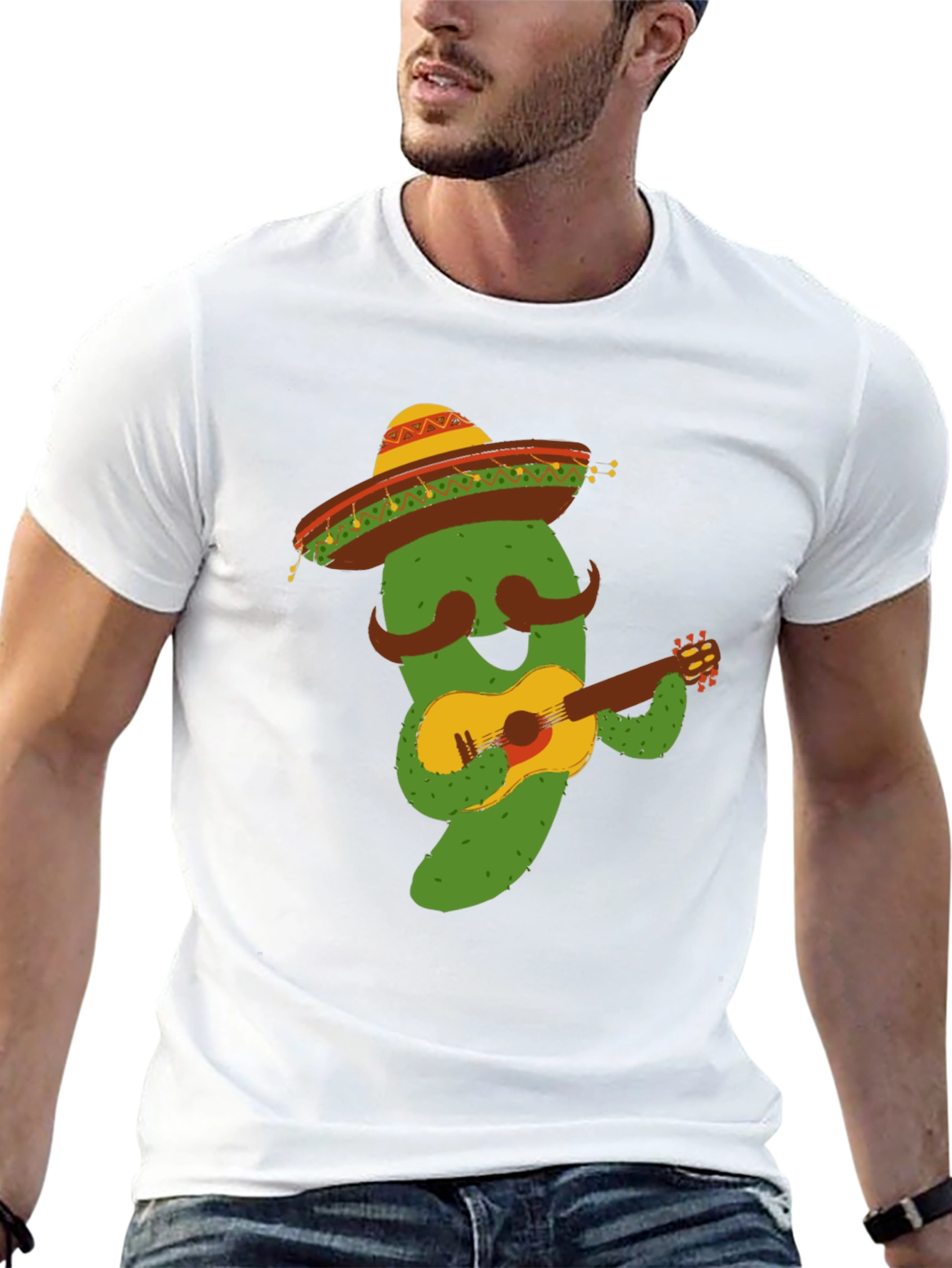Cactus Guitarist Graphic Tee - Quirky & Comfortable