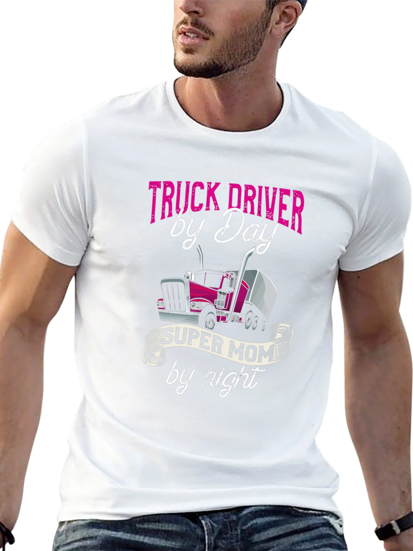 Truck Driver Super Mom T-Shirt - Black