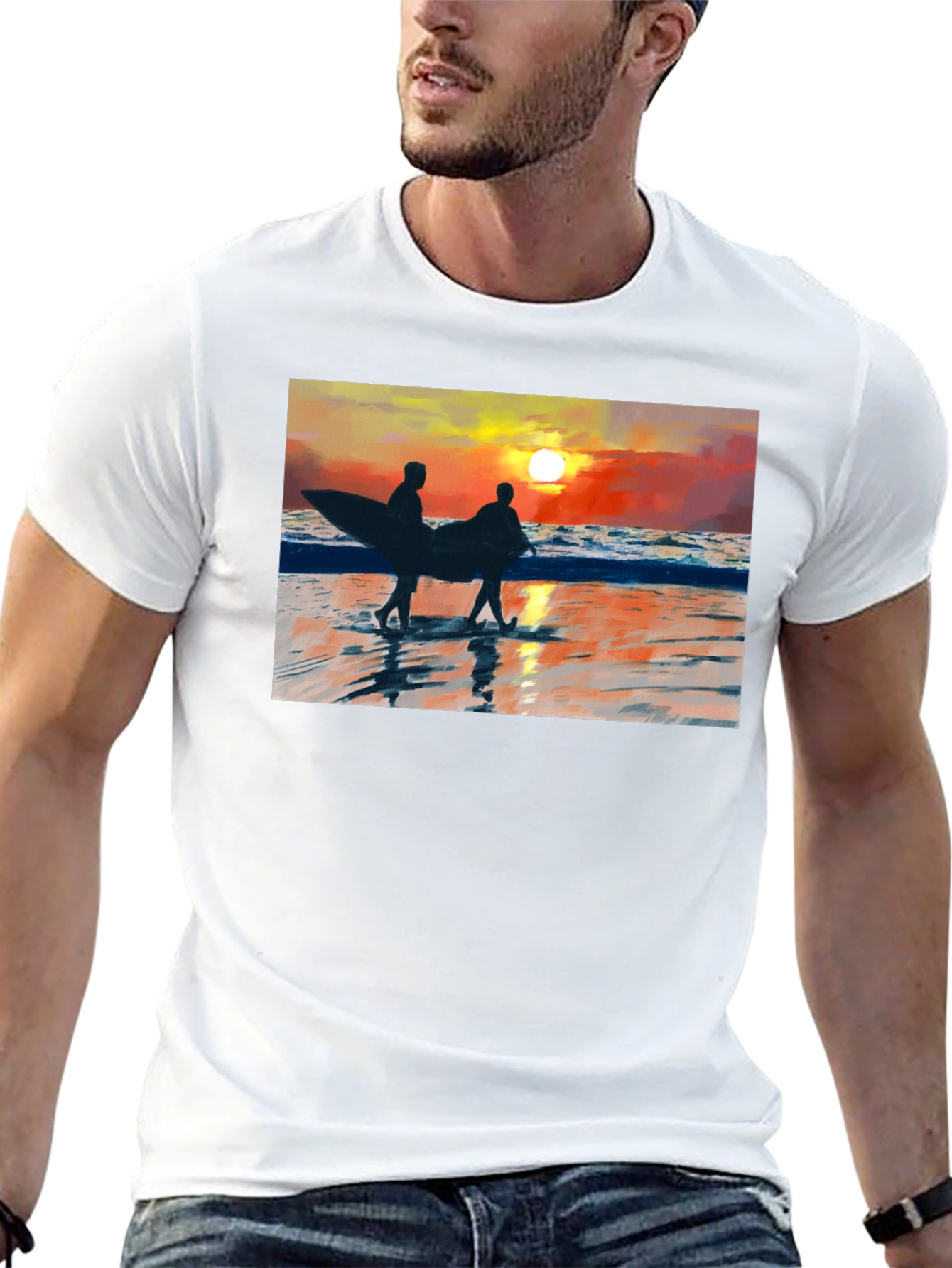 Sunset Surfer Graphic T-Shirt