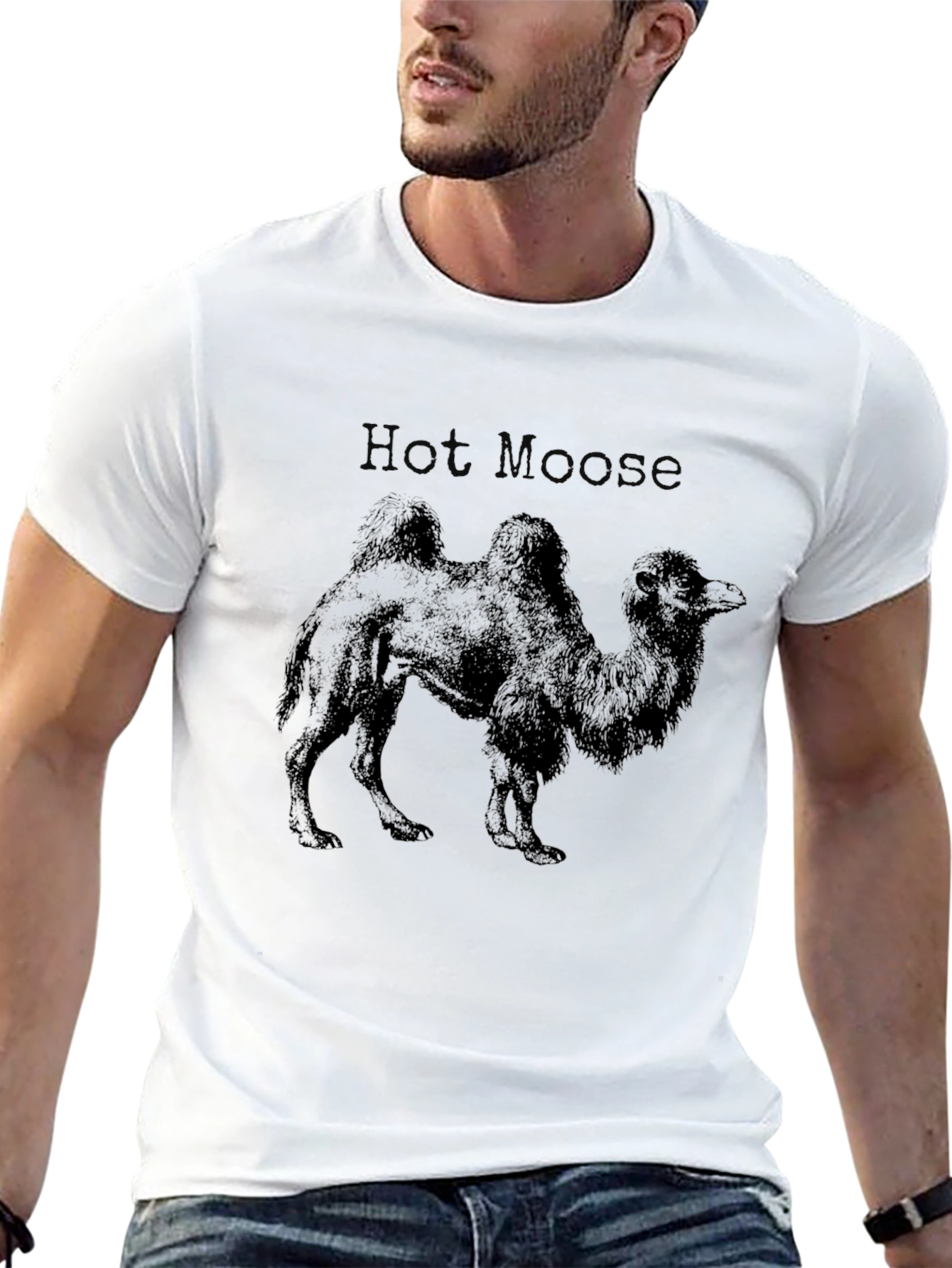 Mens Black Hot Moose Camel Graphic Tee
