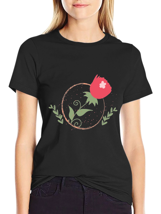 Floral Graphic Black T-Shirt