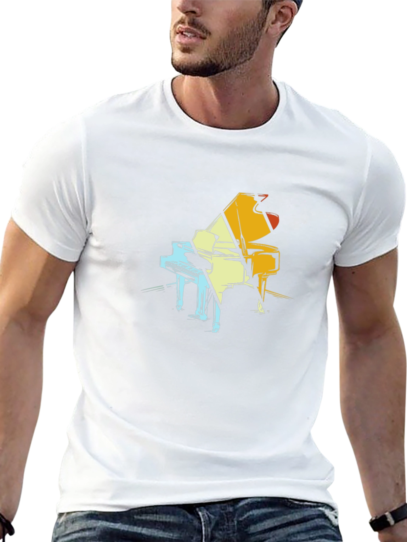 Piano Graphic Tee - Cool Musician T-Shirt