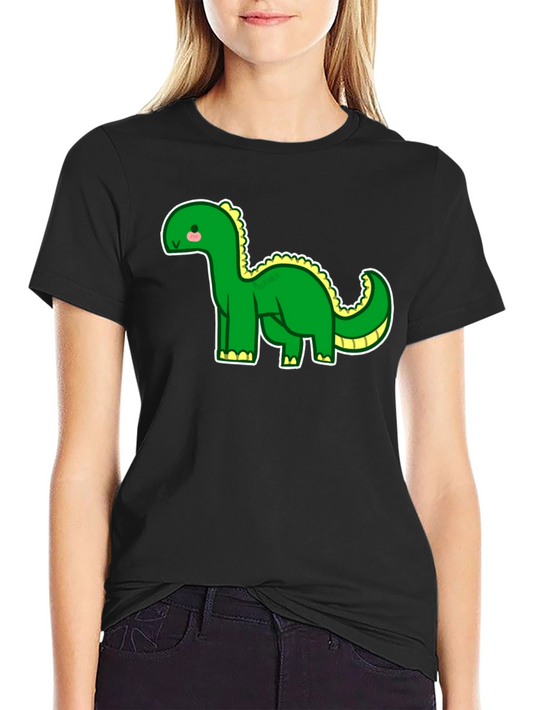 Cute Dinosaur Graphic Tee - Black T-Shirt