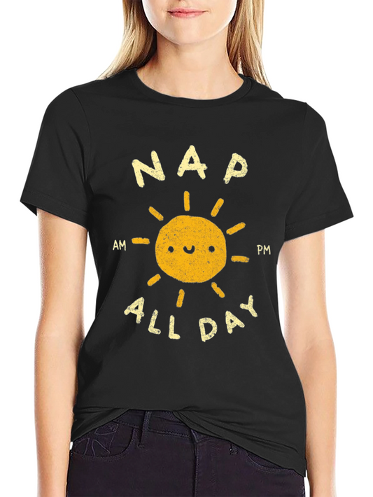 Nap All Day Graphic Tee - Comfy Black T-Shirt