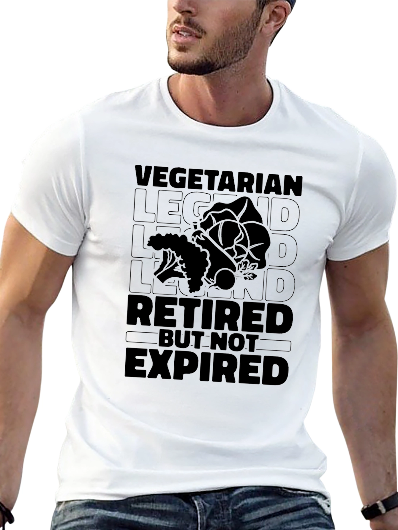 Vegetarian Legend Retired Black Graphic Tee