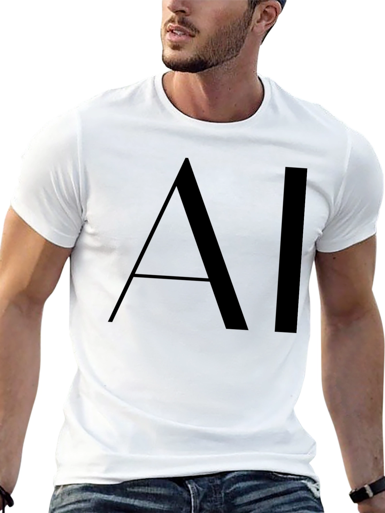 AI Graphic Black T-Shirt - Modern Design