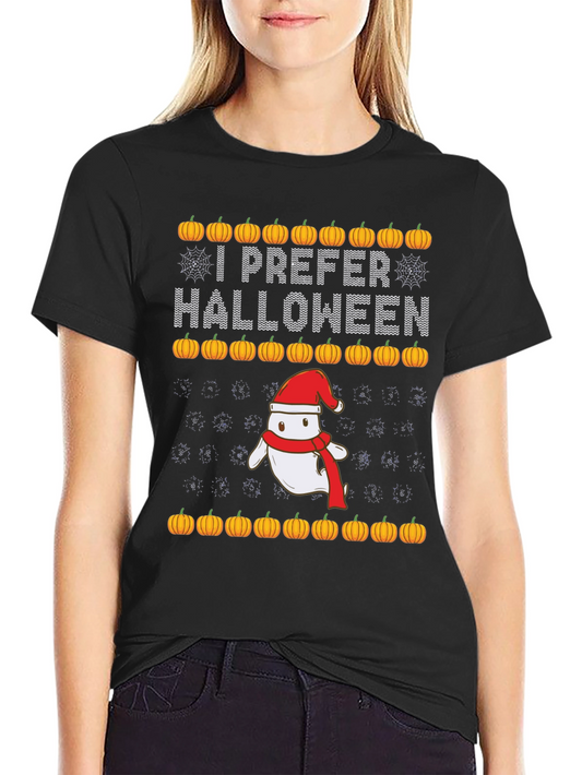 I Prefer Halloween Christmas Ghost T-Shirt