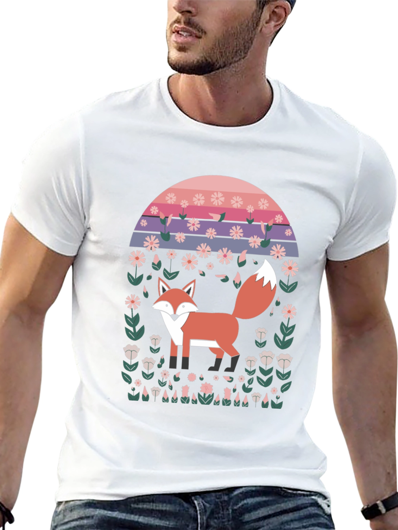 Retro Fox Floral T-Shirt
