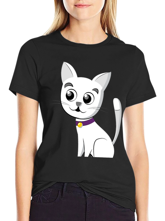 Cute Cartoon Cat T-Shirt - Unisex Black Tee