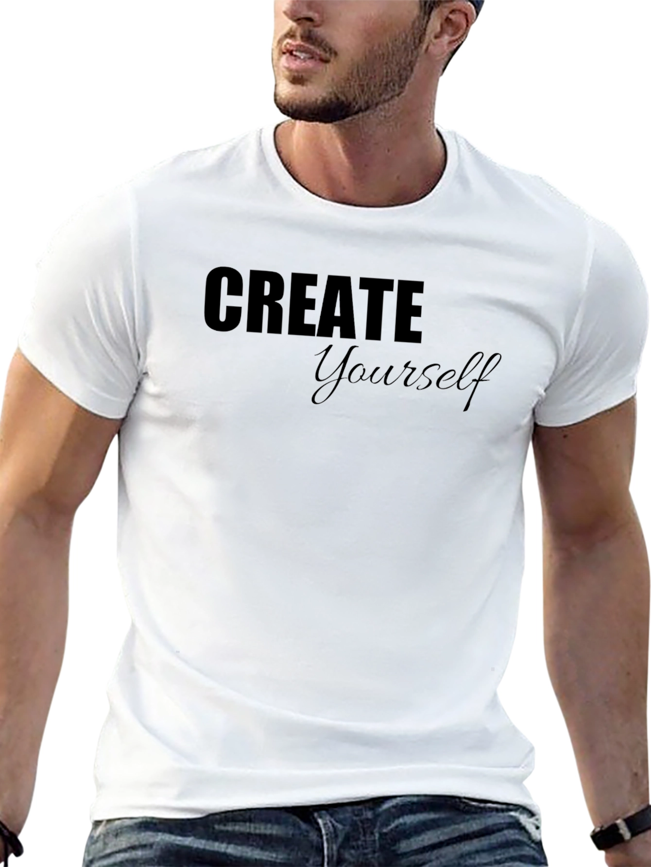 Create Yourself Black Graphic Tee