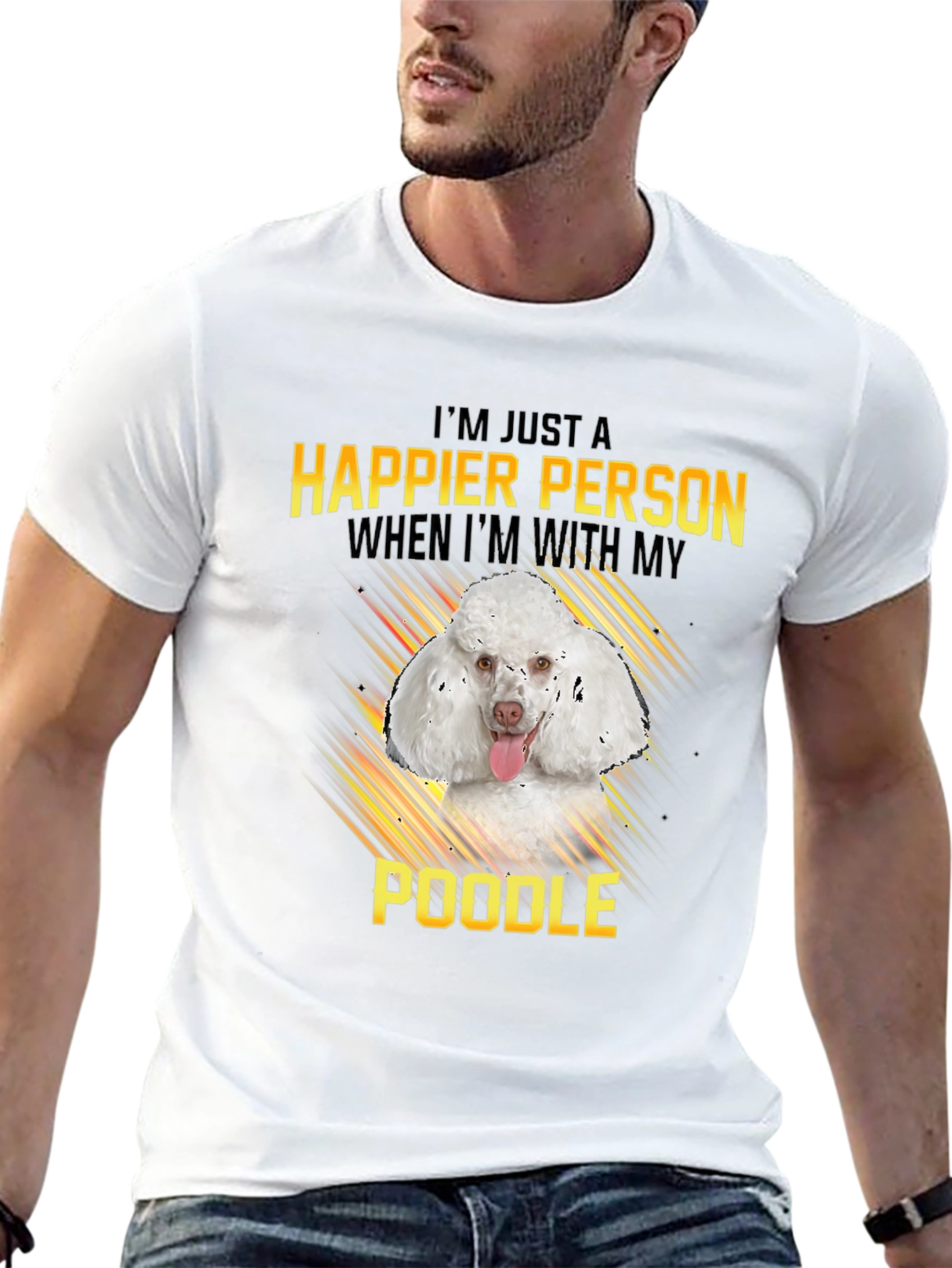 Happier Person Poodle Graphic Tee