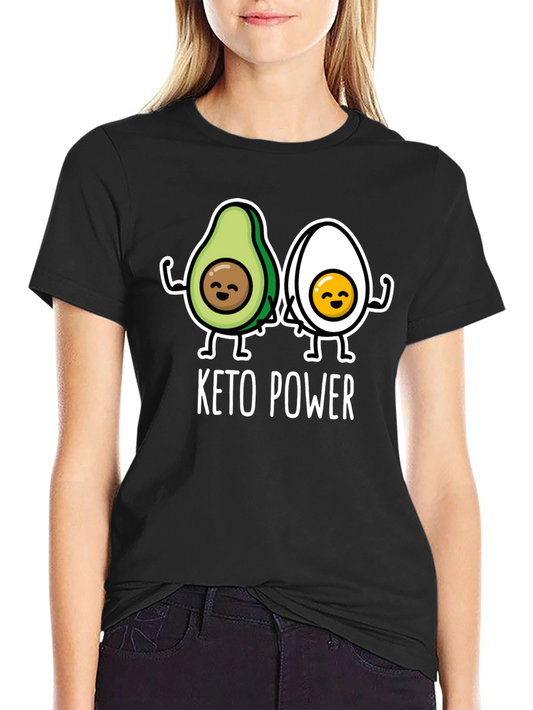 Keto Power T-Shirt - Avocado & Egg Design