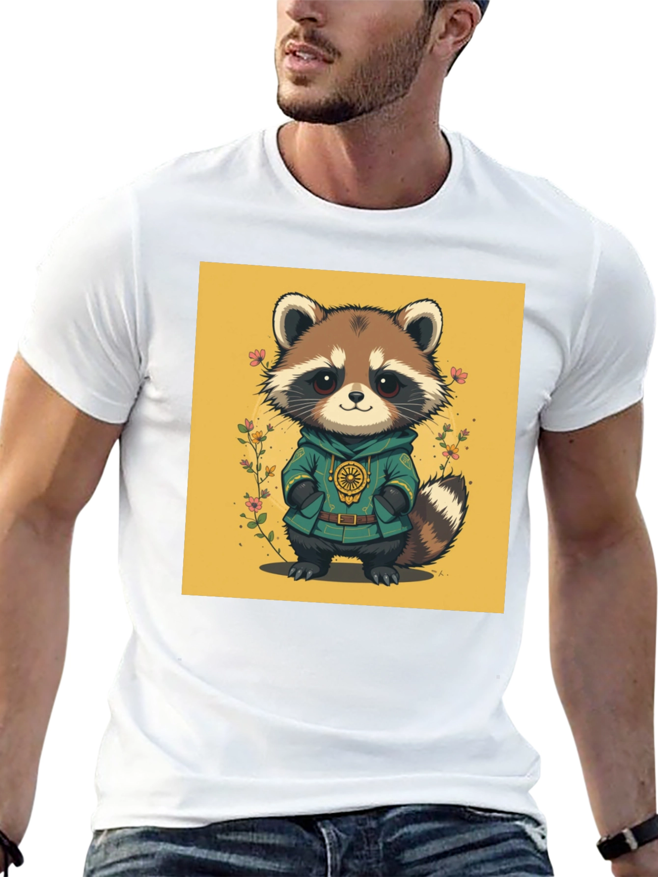Cute Raccoon Graphic Tee - Unique Animal Design