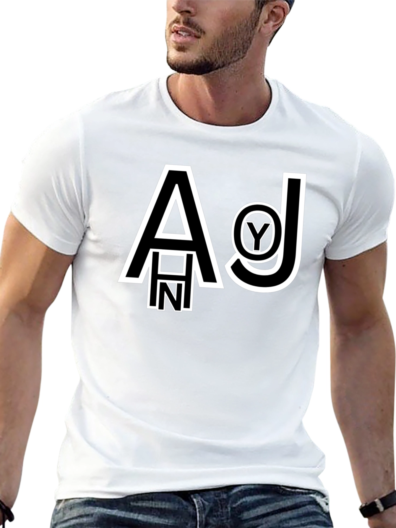 Graphic Print Black Cotton T-Shirt