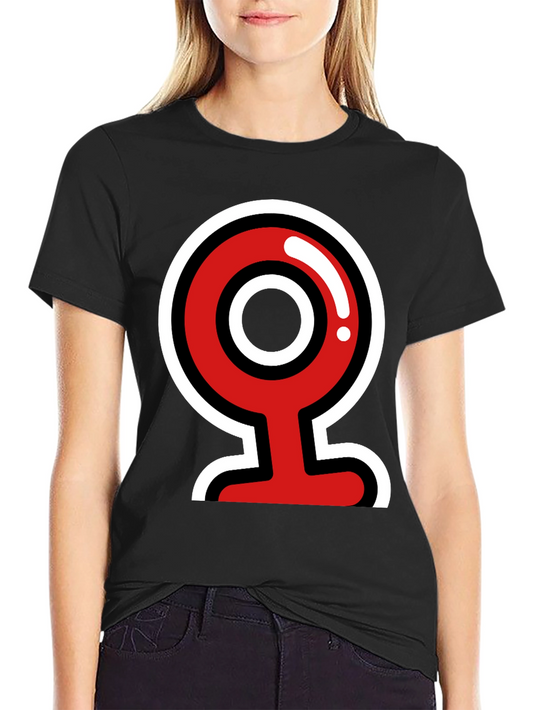 Bold Graphic Tee - Red & White Camera