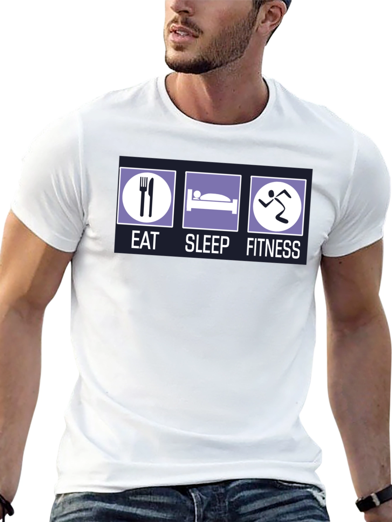 Eat Sleep Fitness Graphic T-Shirt