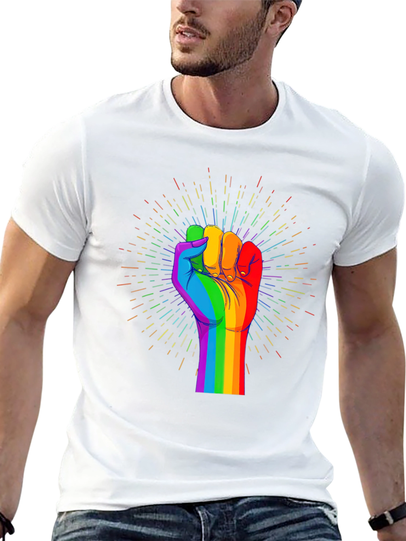 Rainbow Fist Pride T-Shirt - Express Yourself