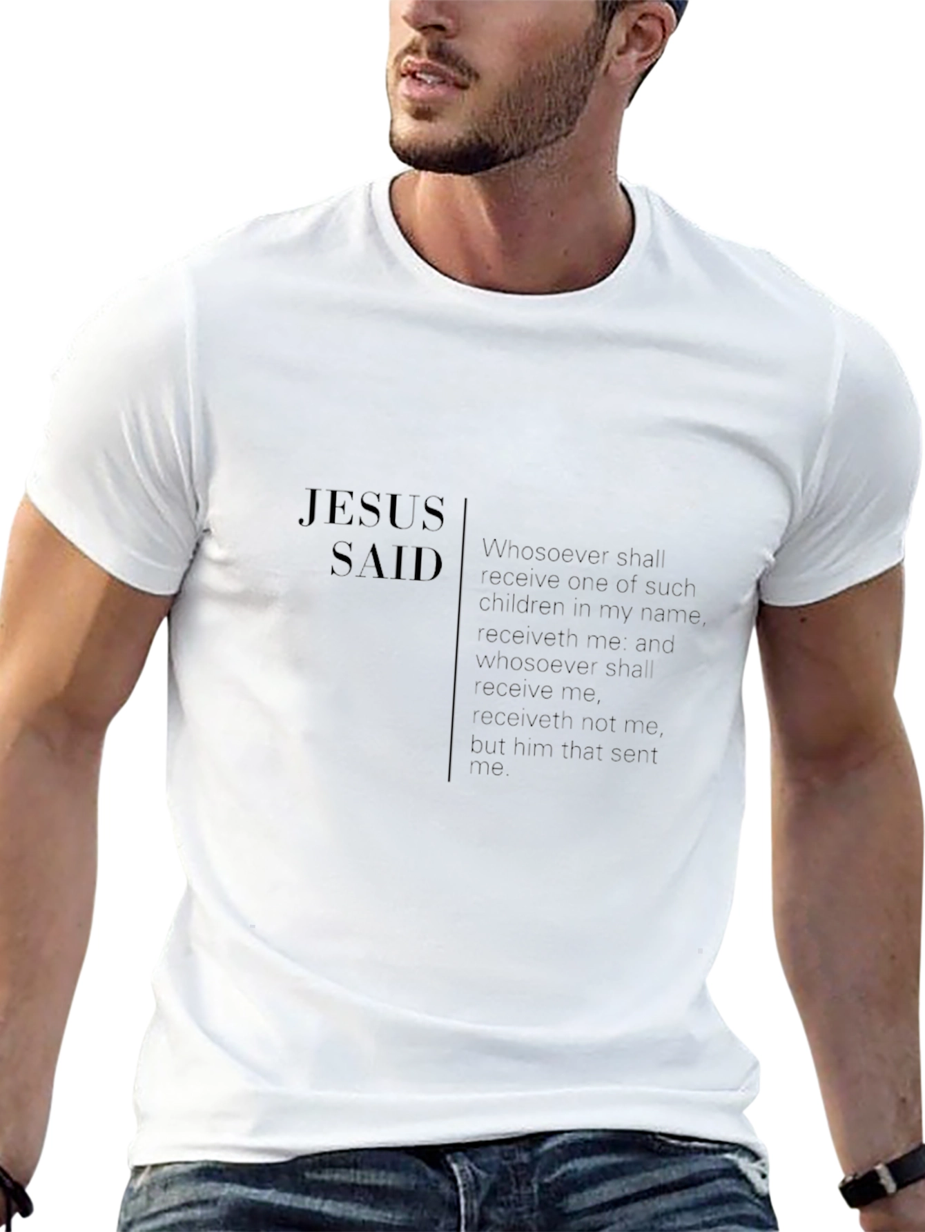 Jesus Said Graphic Print T-Shirt