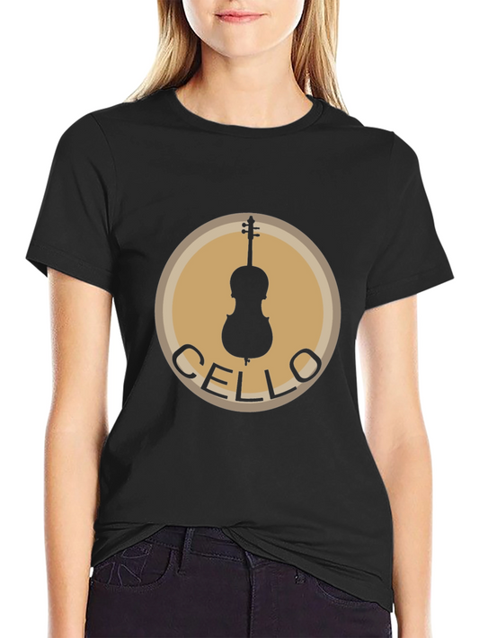 Cello Music Black T-Shirt | Instrument Graphic Tee