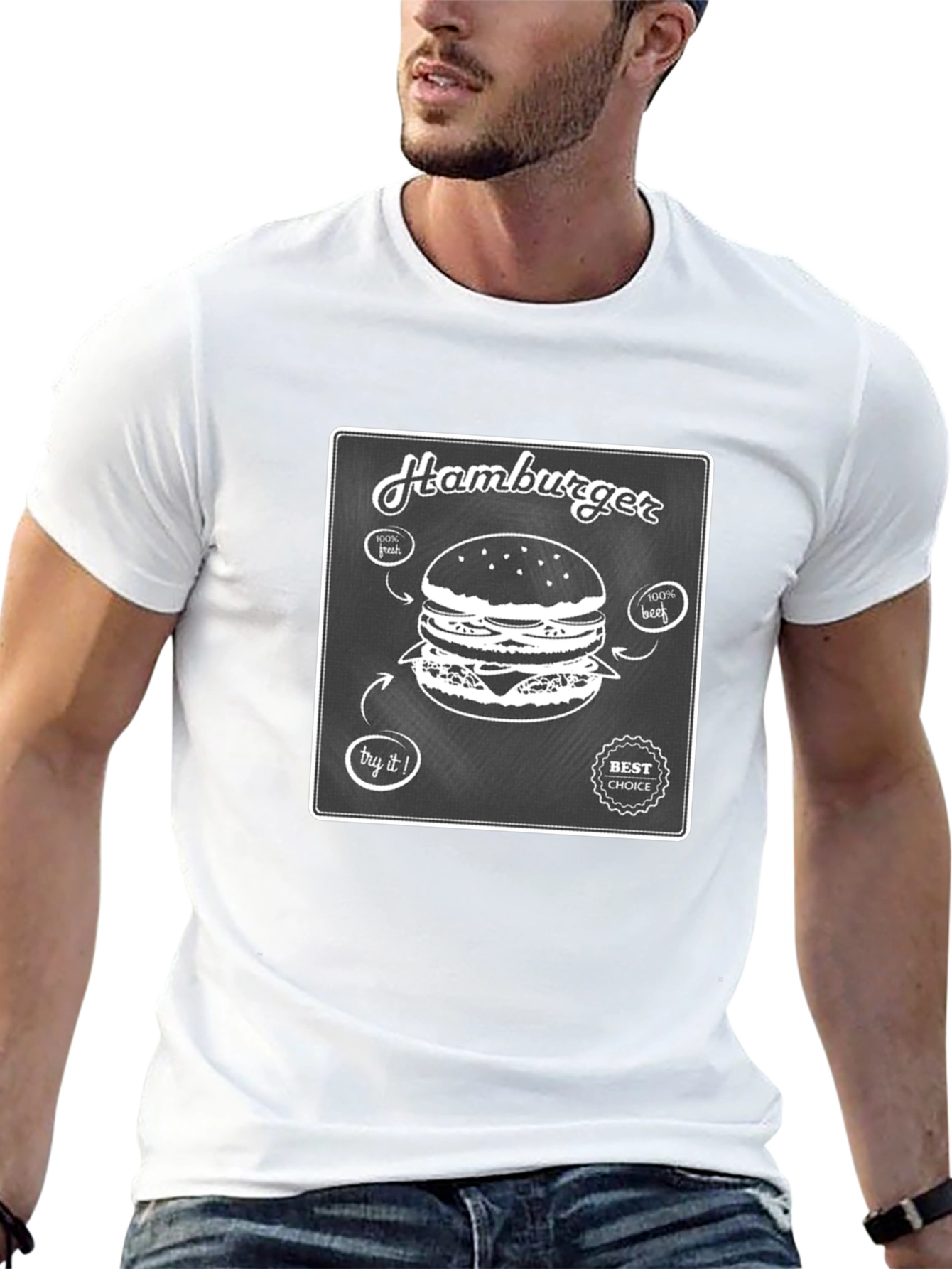 Hamburger Graphic T-Shirt - Foodie Fashion
