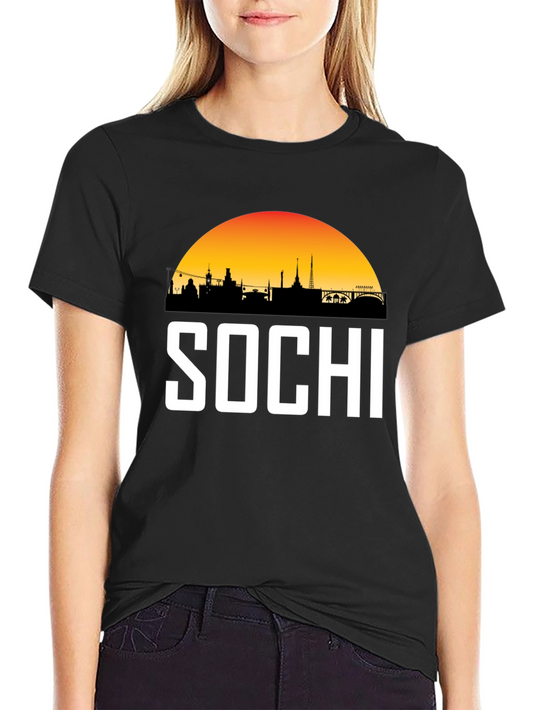 Sochi Skyline T-Shirt - Black Graphic Tee