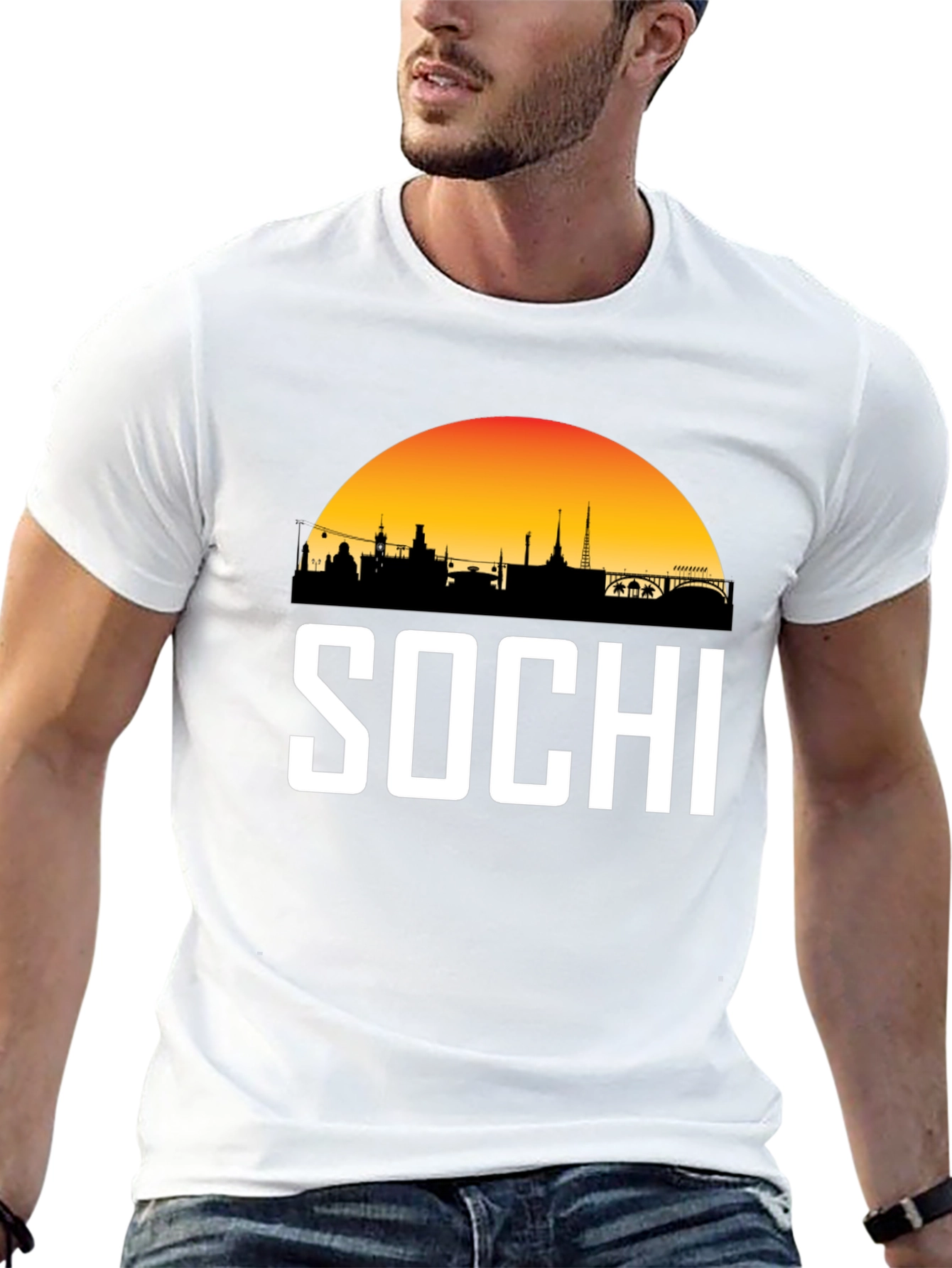 Sochi Skyline T-Shirt - Black Graphic Tee